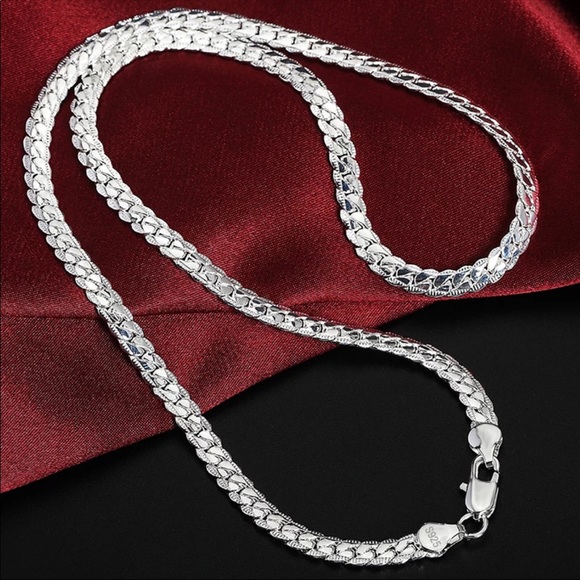 Ezeankeh Jewelry - 2 Piece 6mm 925 Sterling Silver Chain Bracelet